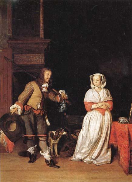 Gabriel Metsu A Lady and a Cavalier oil painting image